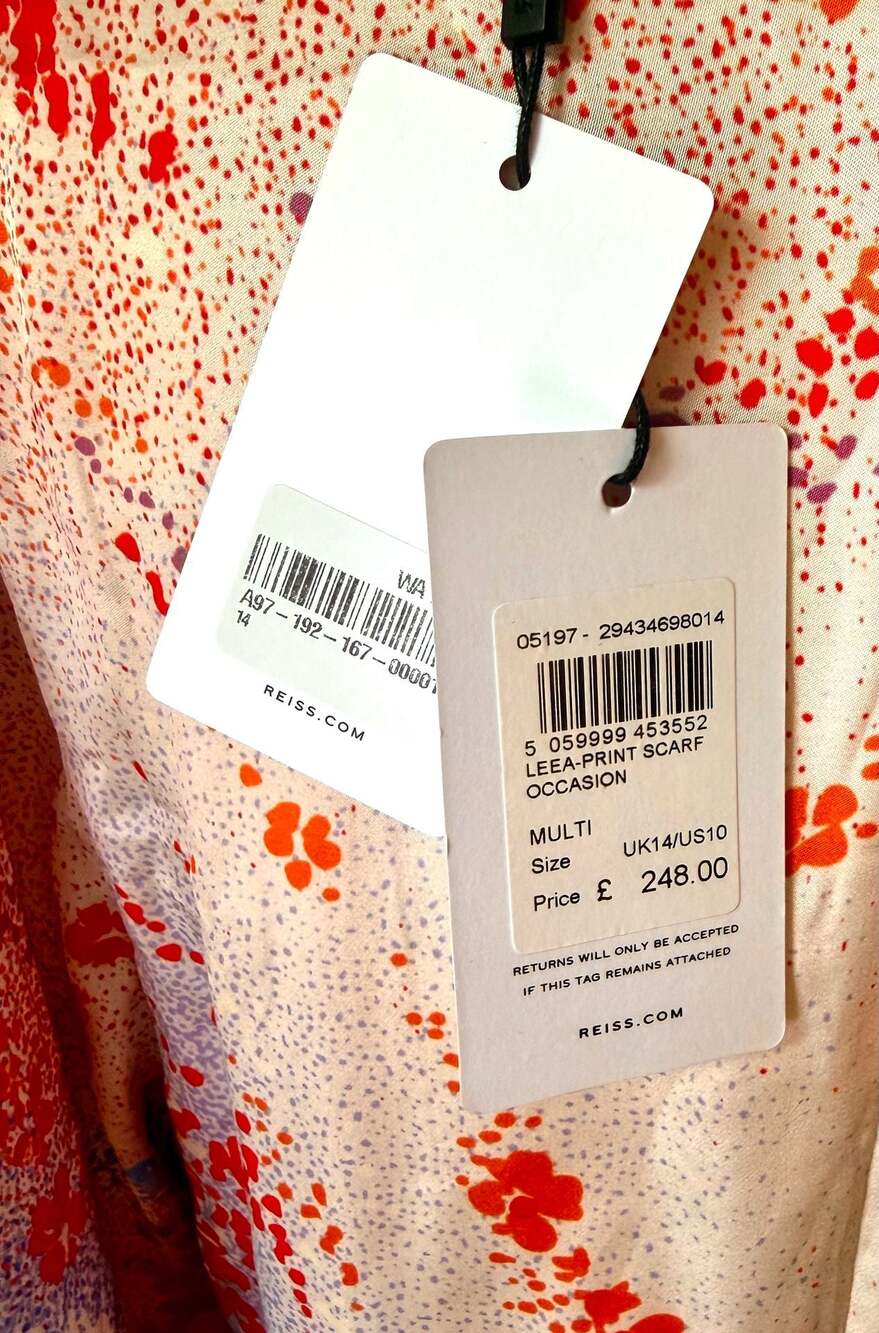 Reiss Leea Printed Scarf Mini Dress Size 10 - Picture 10 of 11